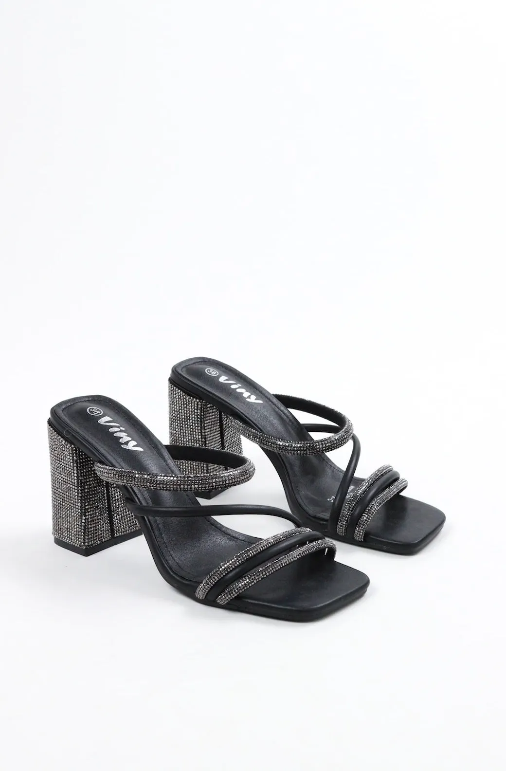 Viny Women's Sparkle Block Heels