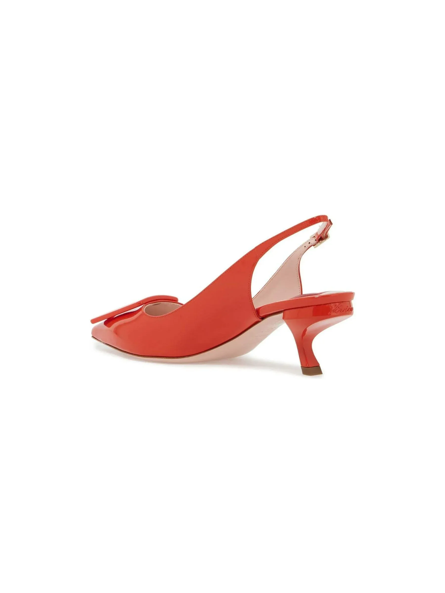 Virgule Lacquered Buckle Slingbacks