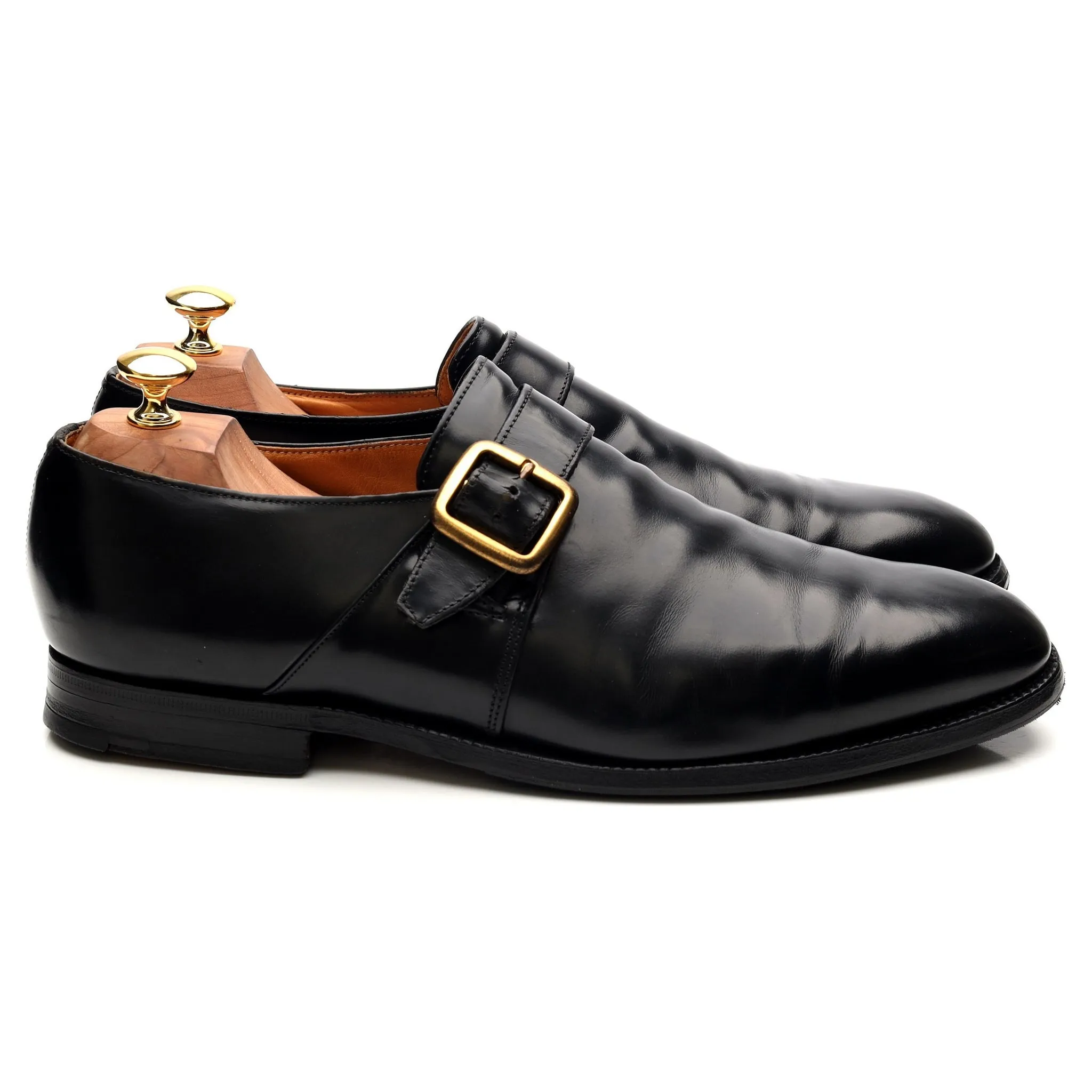 'Westbury' Black Leather Monk Strap UK 10 F