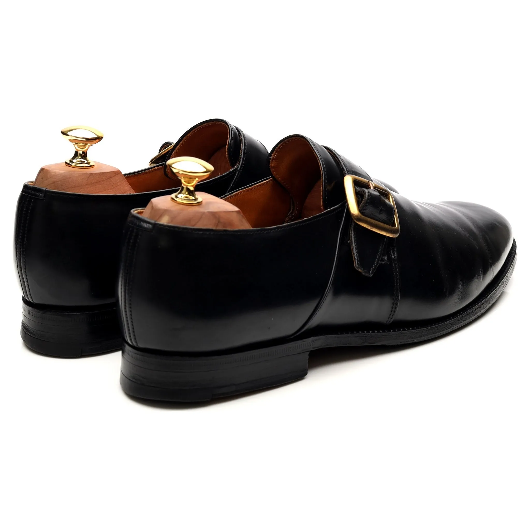 'Westbury' Black Leather Monk Strap UK 10 F