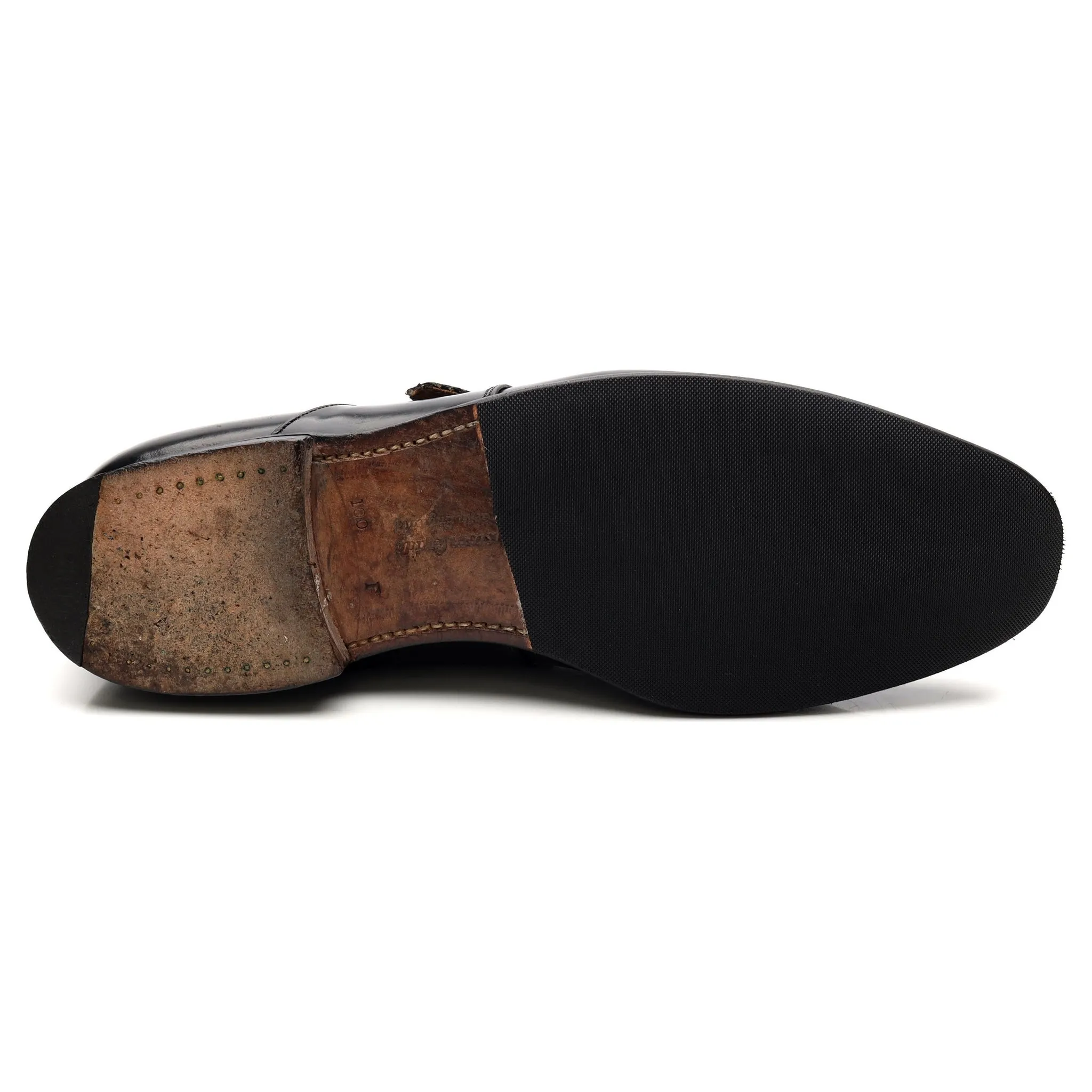 'Westbury' Black Leather Monk Strap UK 10 F
