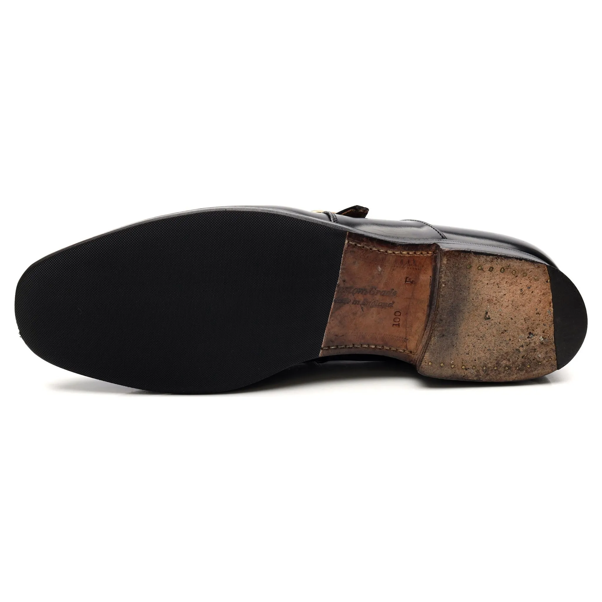 'Westbury' Black Leather Monk Strap UK 10 F