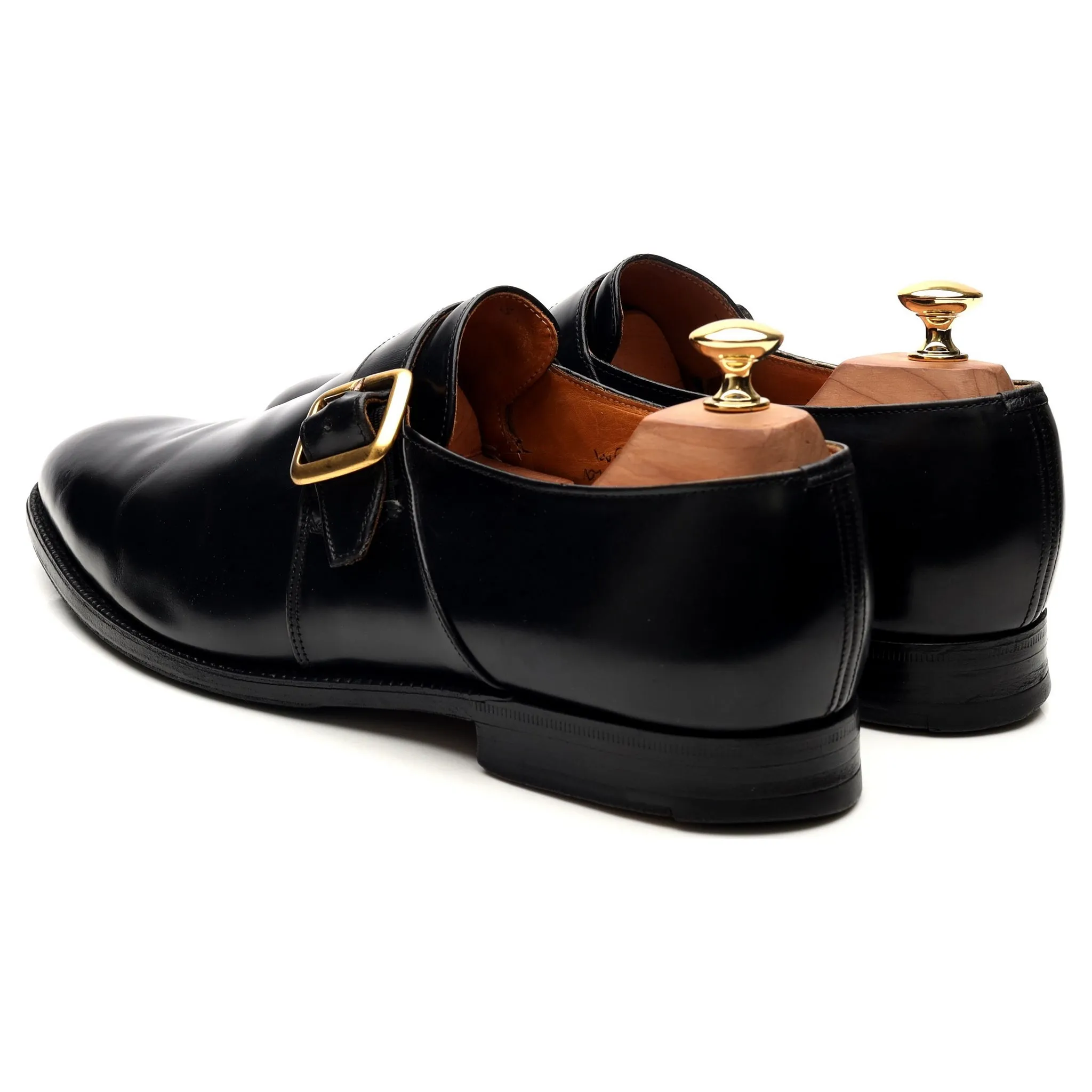 'Westbury' Black Leather Monk Strap UK 10 F