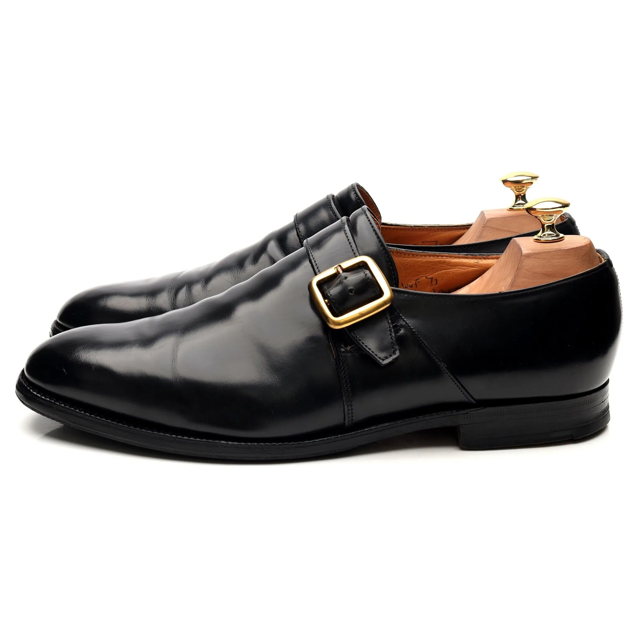 'Westbury' Black Leather Monk Strap UK 10 F