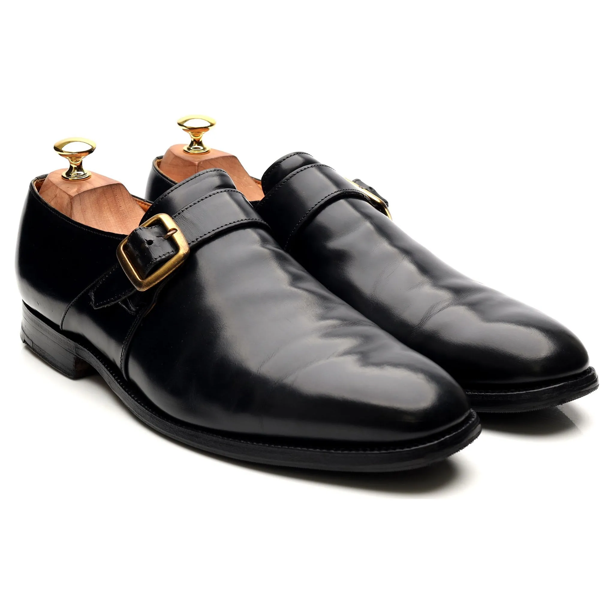 'Westbury' Black Leather Monk Strap UK 10 F