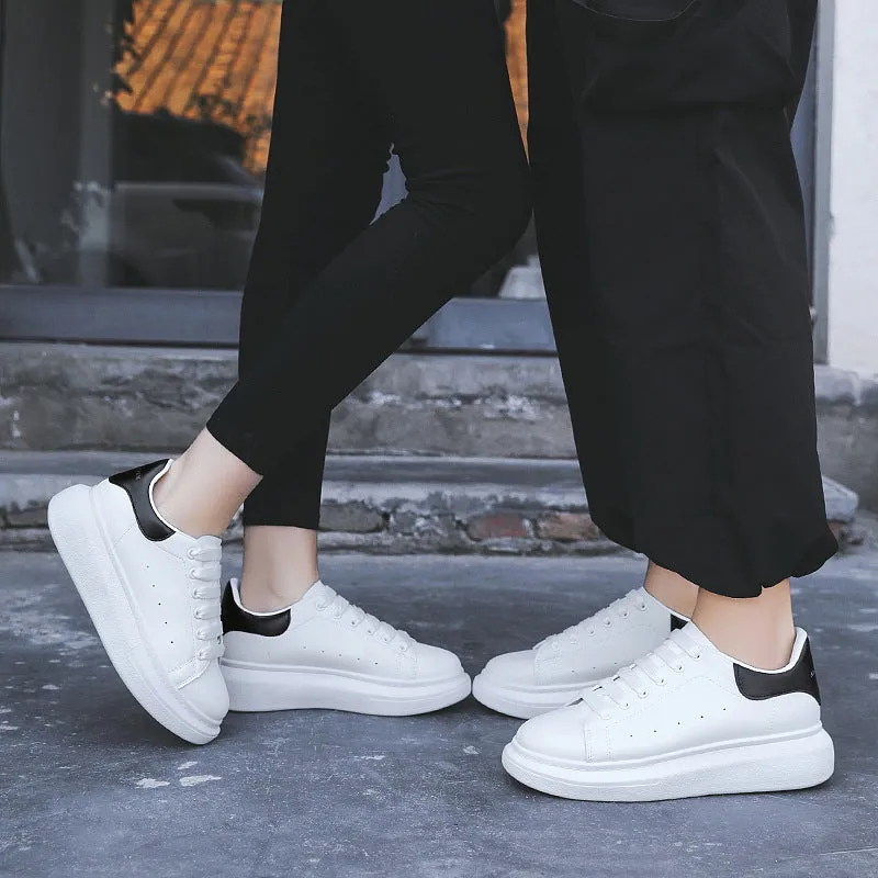 Wholesale 2023 Autumn New PU Inner Height Increasing White Shoes
