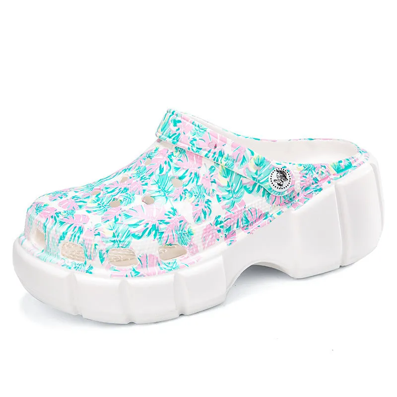 Wholesale of Women's Height Increasing EVA Perforated Shoes for External Wear