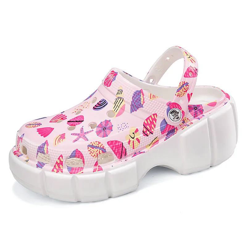 Wholesale of Women's Height Increasing EVA Perforated Shoes for External Wear