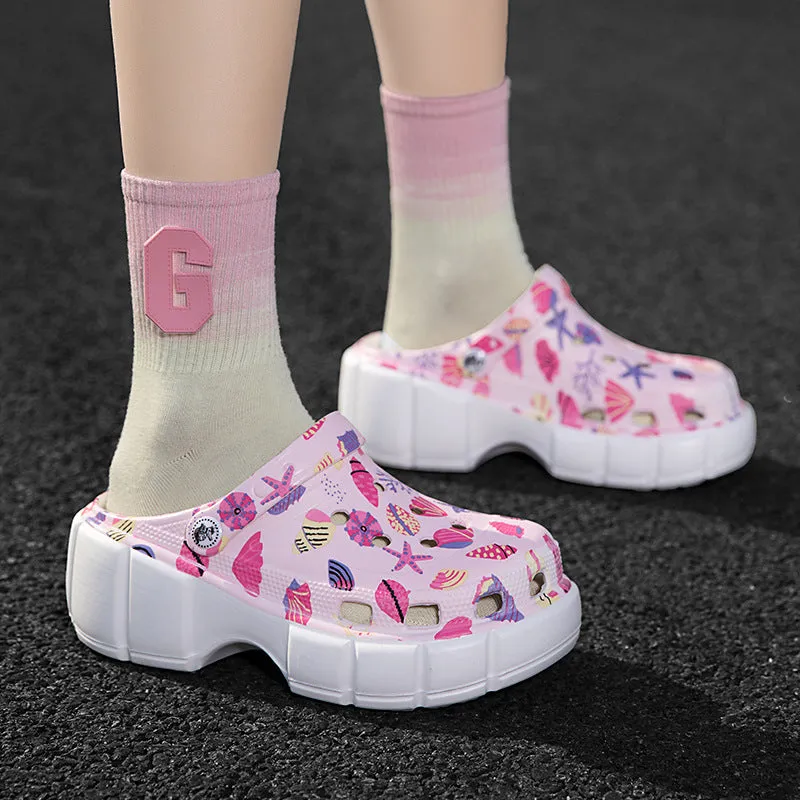 Wholesale of Women's Height Increasing EVA Perforated Shoes for External Wear