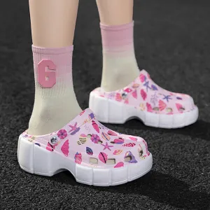 Wholesale of Women's Height Increasing EVA Perforated Shoes for External Wear