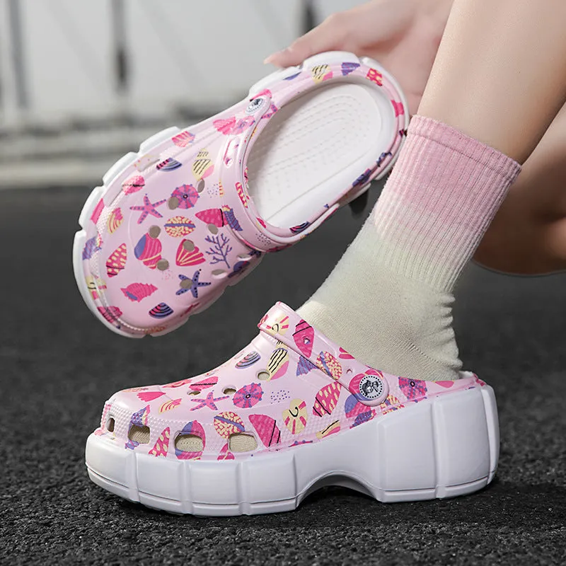 Wholesale of Women's Height Increasing EVA Perforated Shoes for External Wear
