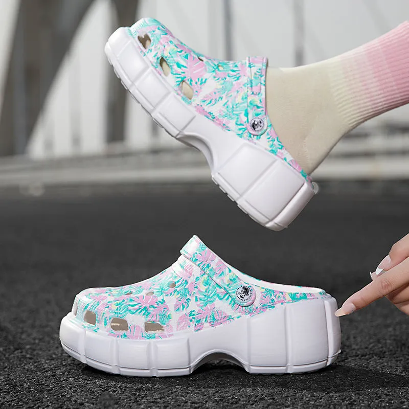 Wholesale of Women's Height Increasing EVA Perforated Shoes for External Wear