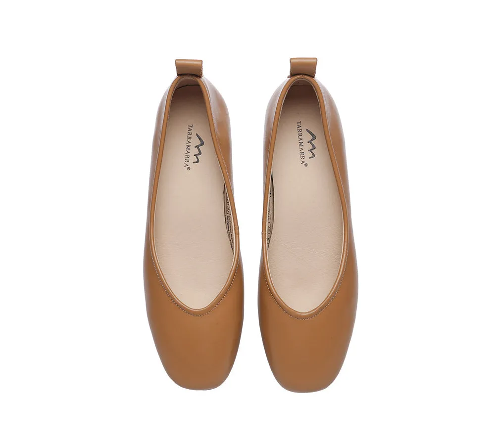 Women Ballet Leather Round Toe Flats