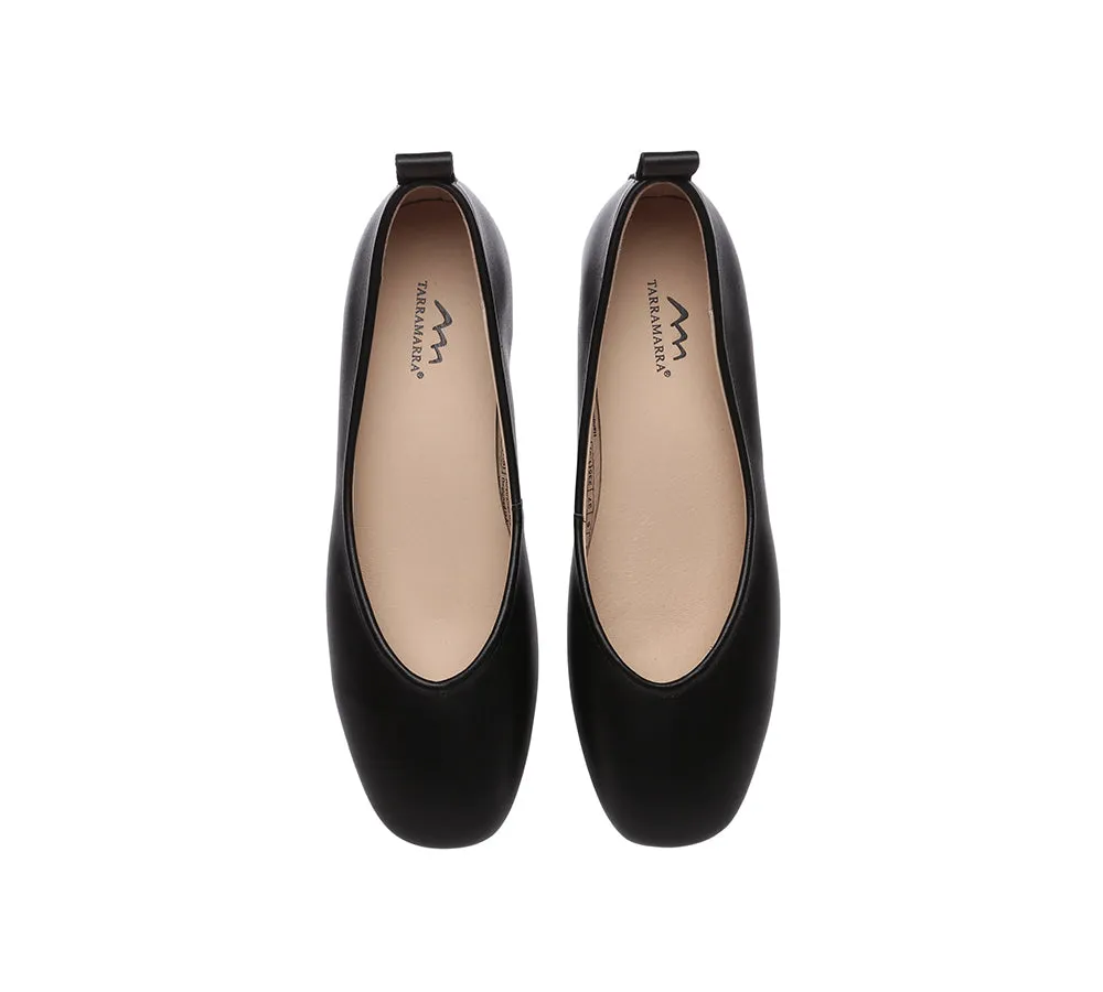 Women Ballet Leather Round Toe Flats