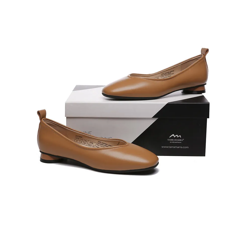 Women Ballet Leather Round Toe Flats