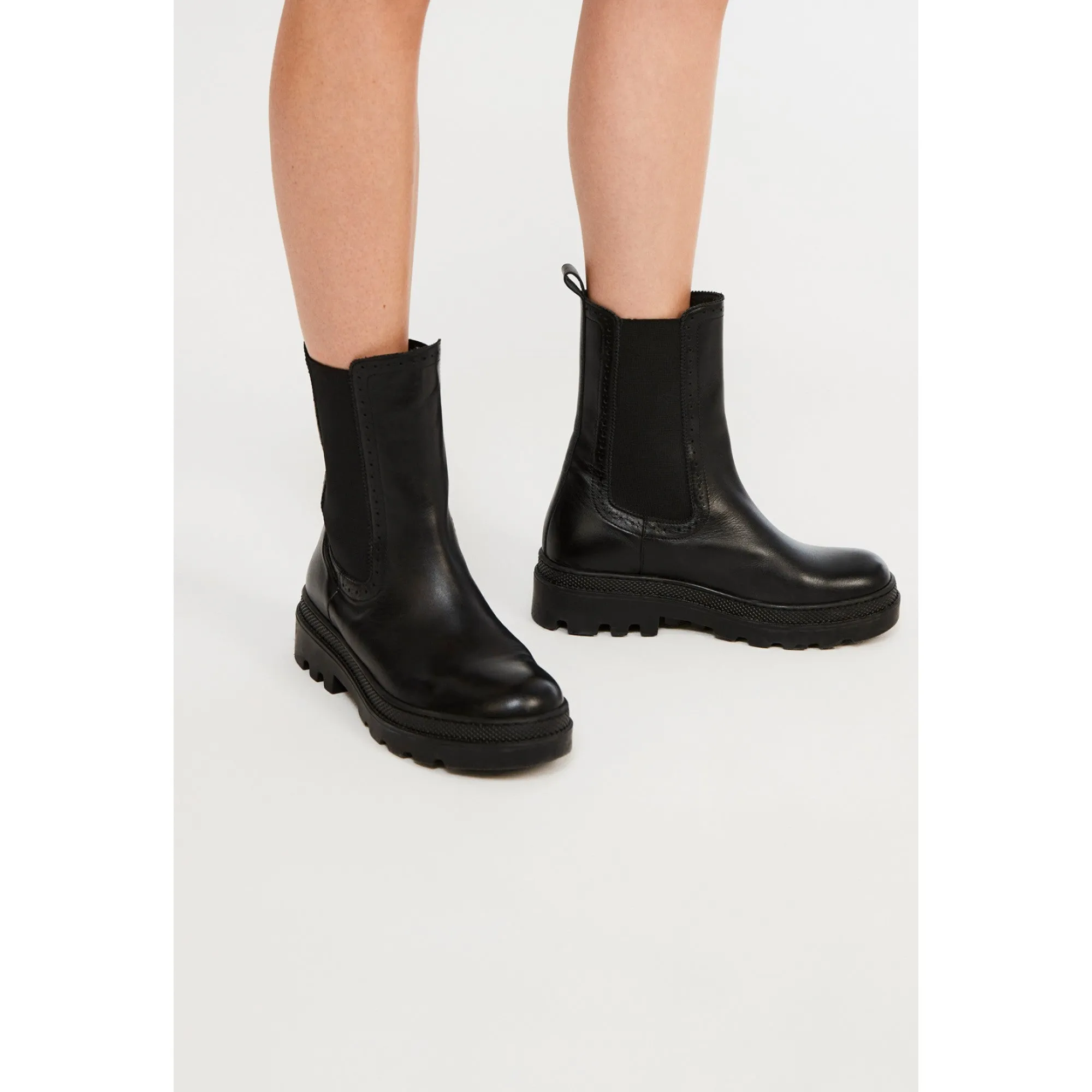 Women High-Top Boots - Black