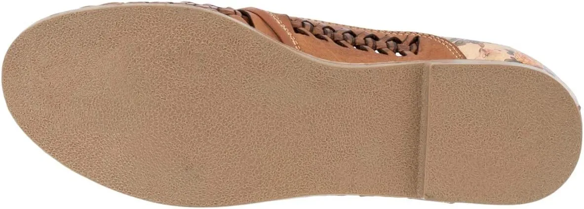 Womens 91 Light Brown Authentic Mexican Huarache Sandals Floral Lace Up