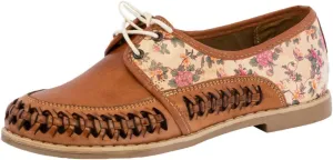 Womens 91 Light Brown Authentic Mexican Huarache Sandals Floral Lace Up