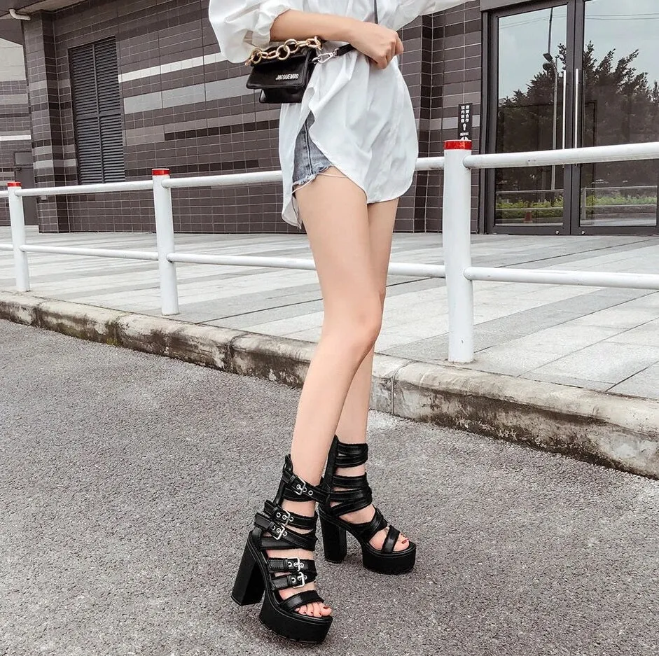 Women's Ankle Strap High Heels Sandals