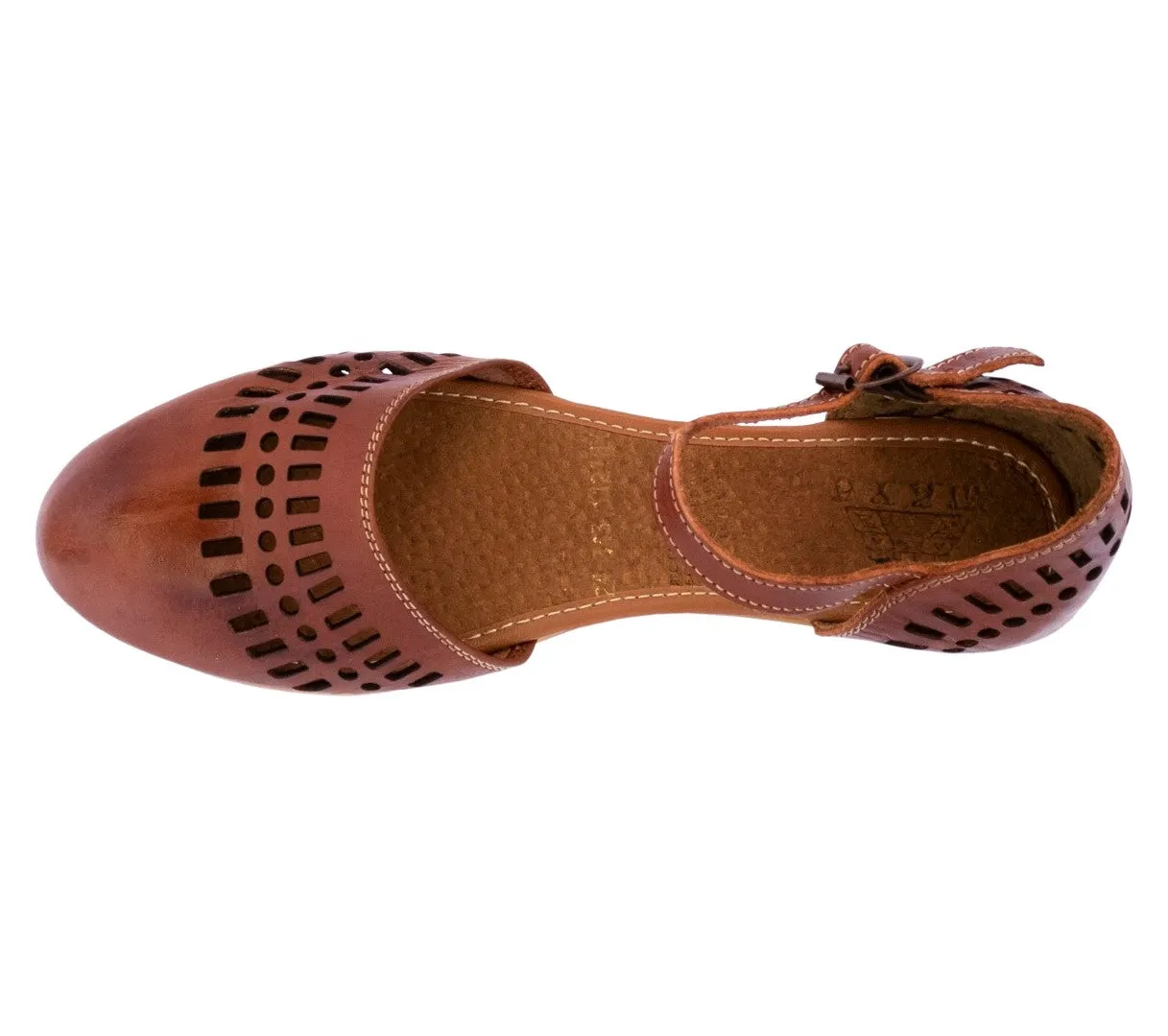 Womens Authentic Huaraches Real Leather Sandals Cognac - #1121