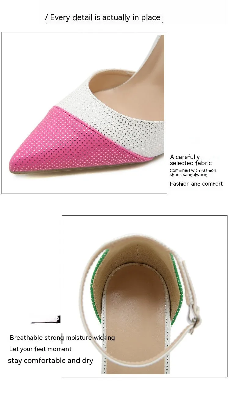 Women's Colour Contrast Pointed Stiletto Heels