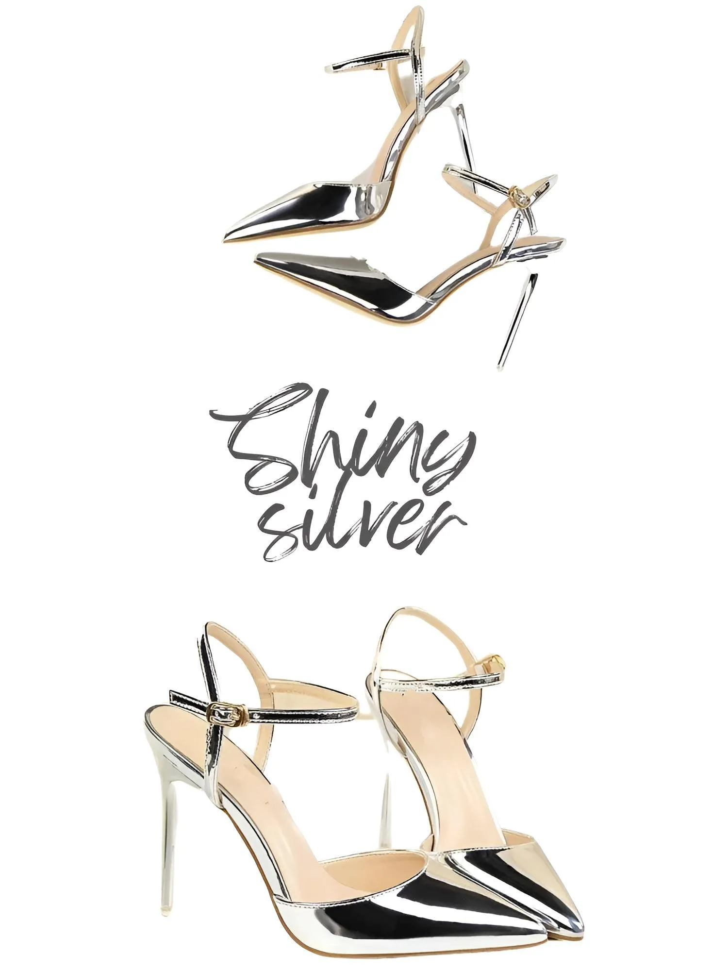 Women's Patent Leather Pumps Stiletto Heel Sandals