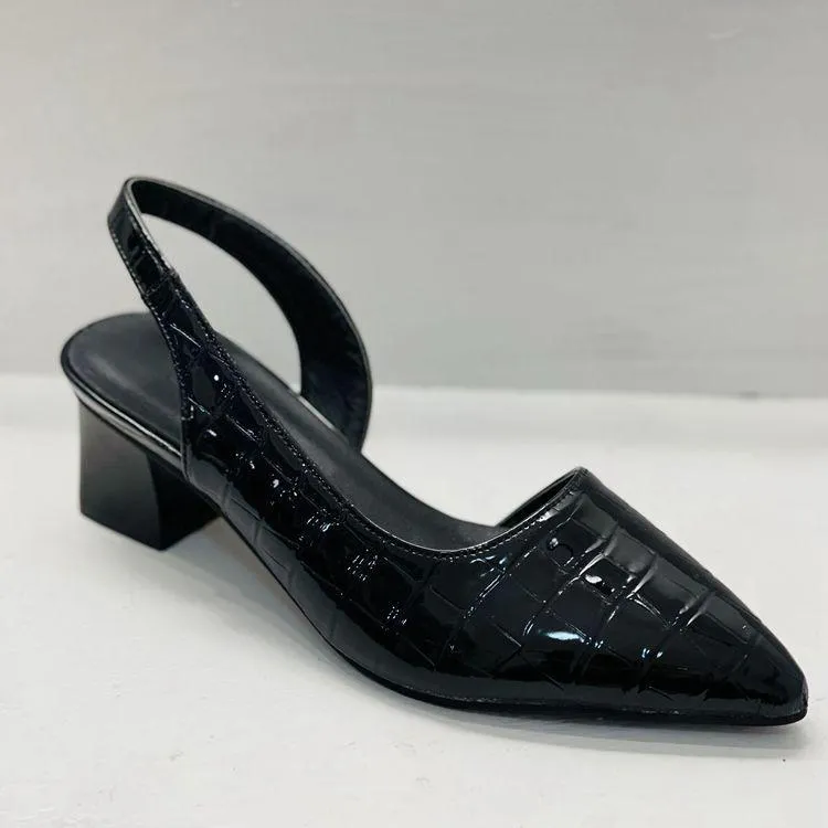 Women's pointed toe closed toe slingback block heels