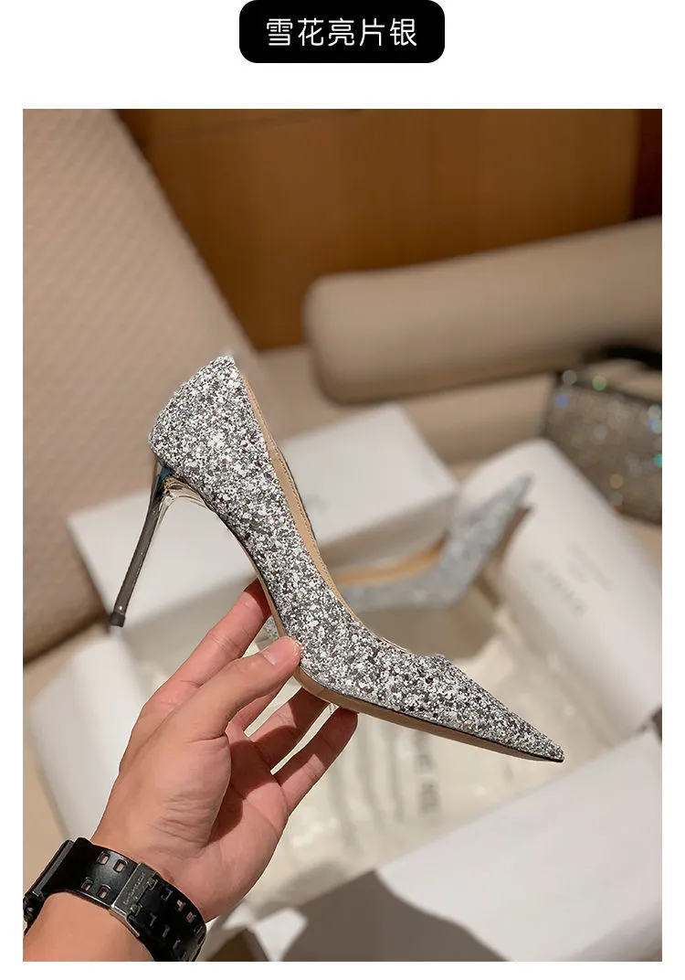 Women's Popular Bling High Heels Wedding Party Prom