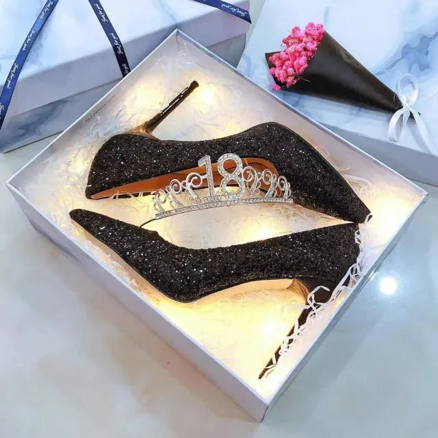 Women's Popular Bling High Heels Wedding Party Prom