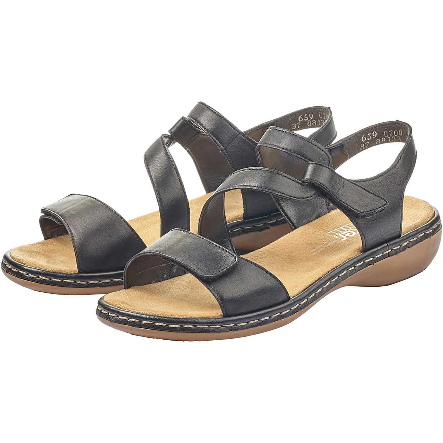 Women's Rieker 659C7-00 Regina Black Leather
