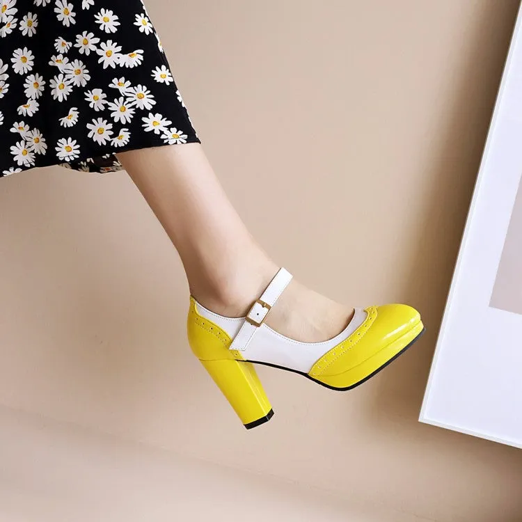 Women's Shoes Simple and Sweet High Heels Light Mouth Color Matching