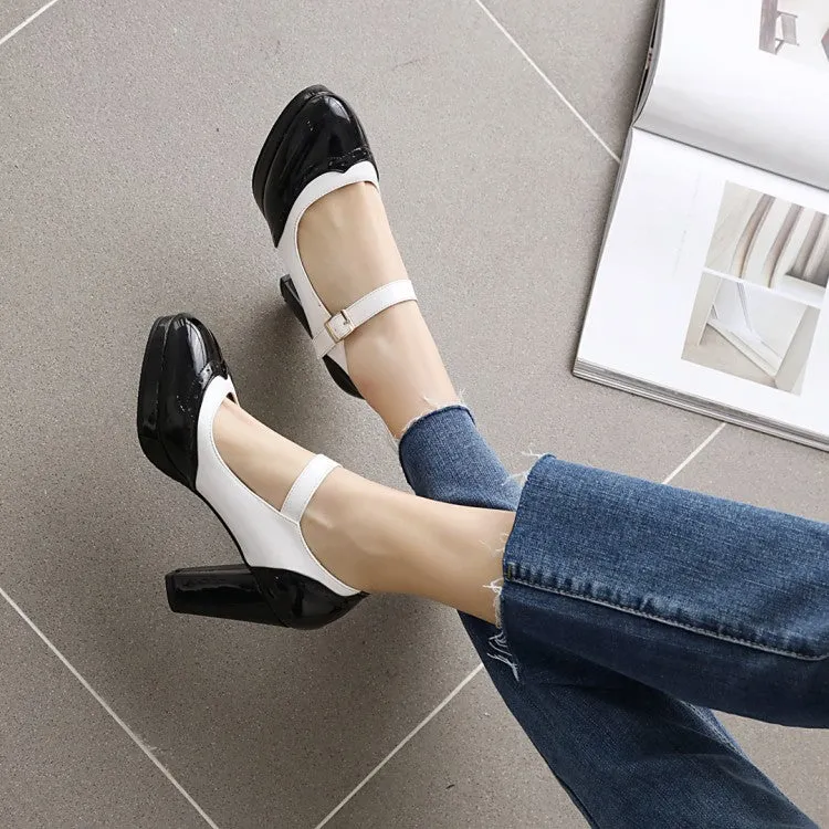 Women's Shoes Simple and Sweet High Heels Light Mouth Color Matching
