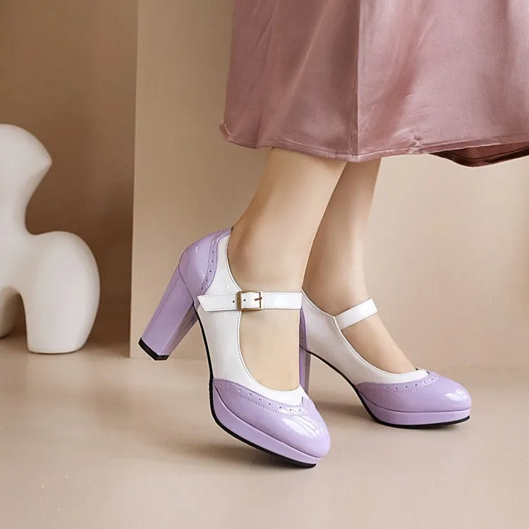 Women's Shoes Simple and Sweet High Heels Light Mouth Color Matching