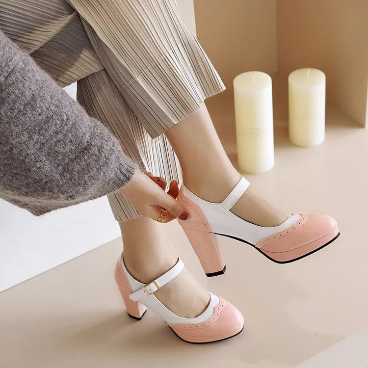 Women's Shoes Simple and Sweet High Heels Light Mouth Color Matching