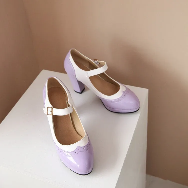 Women's Shoes Simple and Sweet High Heels Light Mouth Color Matching