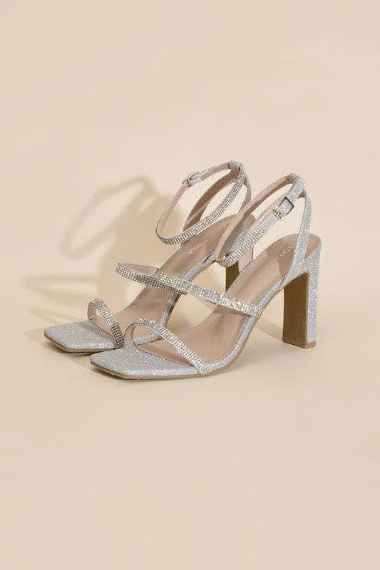 Womens Shoes Style No. Devin-1 Silver Rhinestone Heels