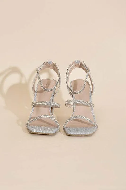 Womens Shoes Style No. Devin-1 Silver Rhinestone Heels