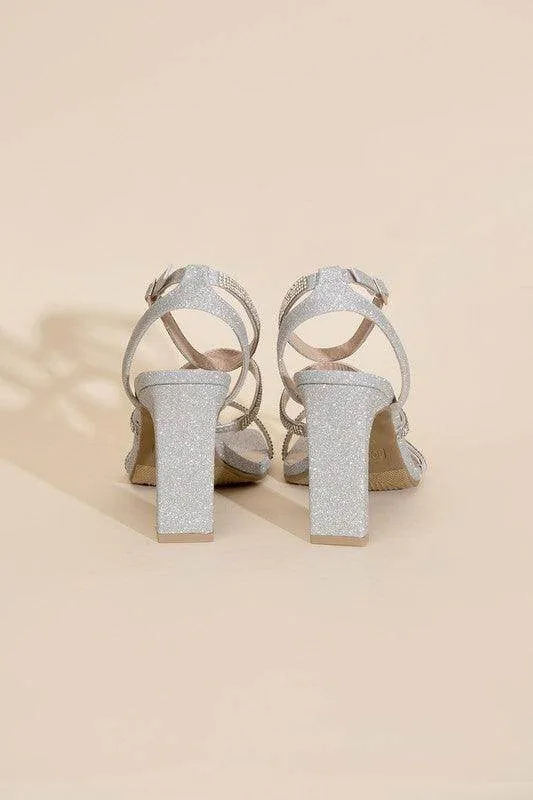 Womens Shoes Style No. Devin-1 Silver Rhinestone Heels