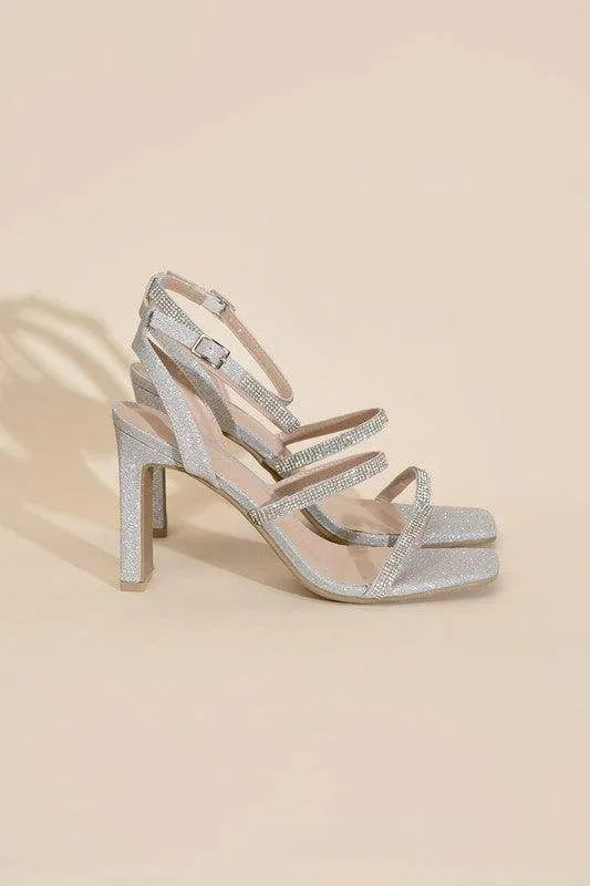 Womens Shoes Style No. Devin-1 Silver Rhinestone Heels