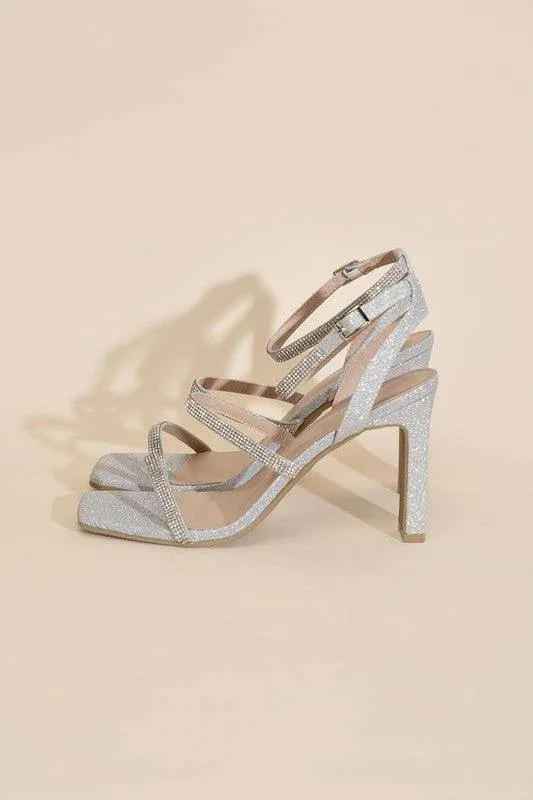 Womens Shoes Style No. Devin-1 Silver Rhinestone Heels