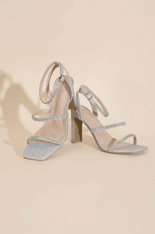 Womens Shoes Style No. Devin-1 Silver Rhinestone Heels