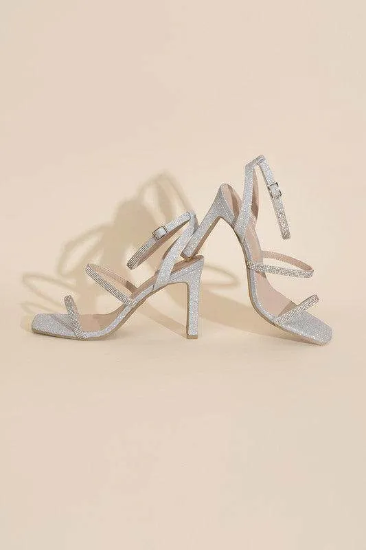 Womens Shoes Style No. Devin-1 Silver Rhinestone Heels