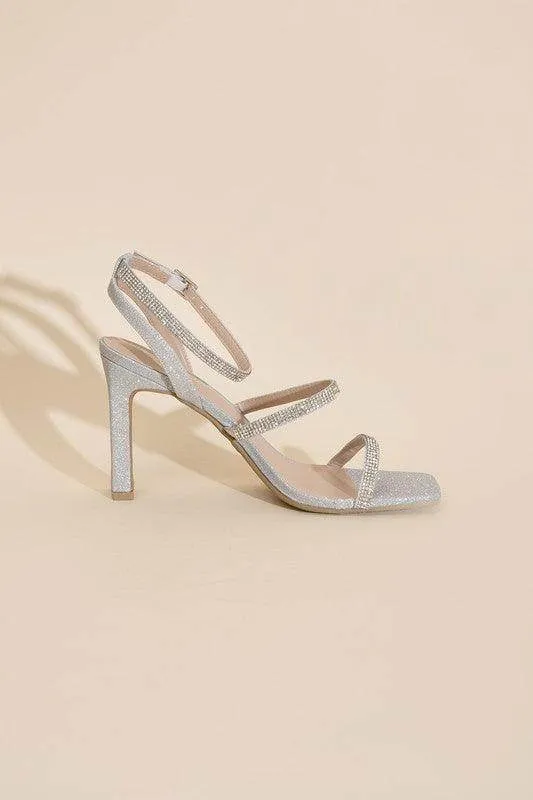 Womens Shoes Style No. Devin-1 Silver Rhinestone Heels