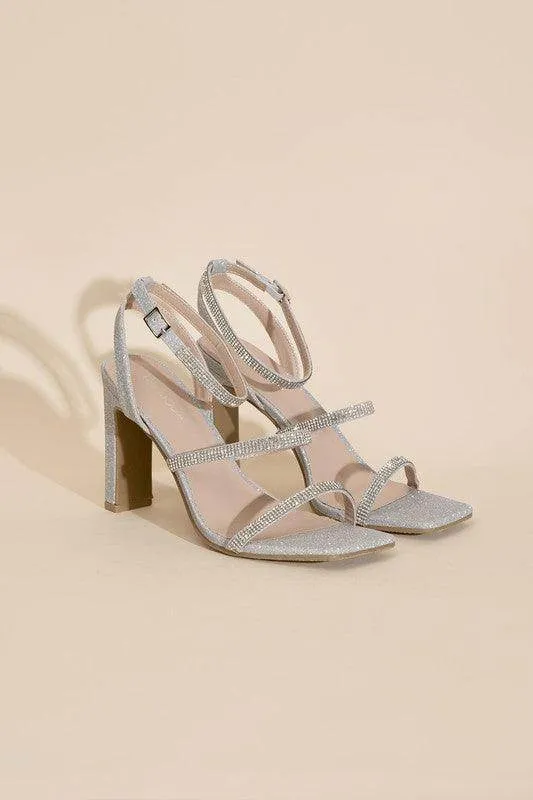 Womens Shoes Style No. Devin-1 Silver Rhinestone Heels