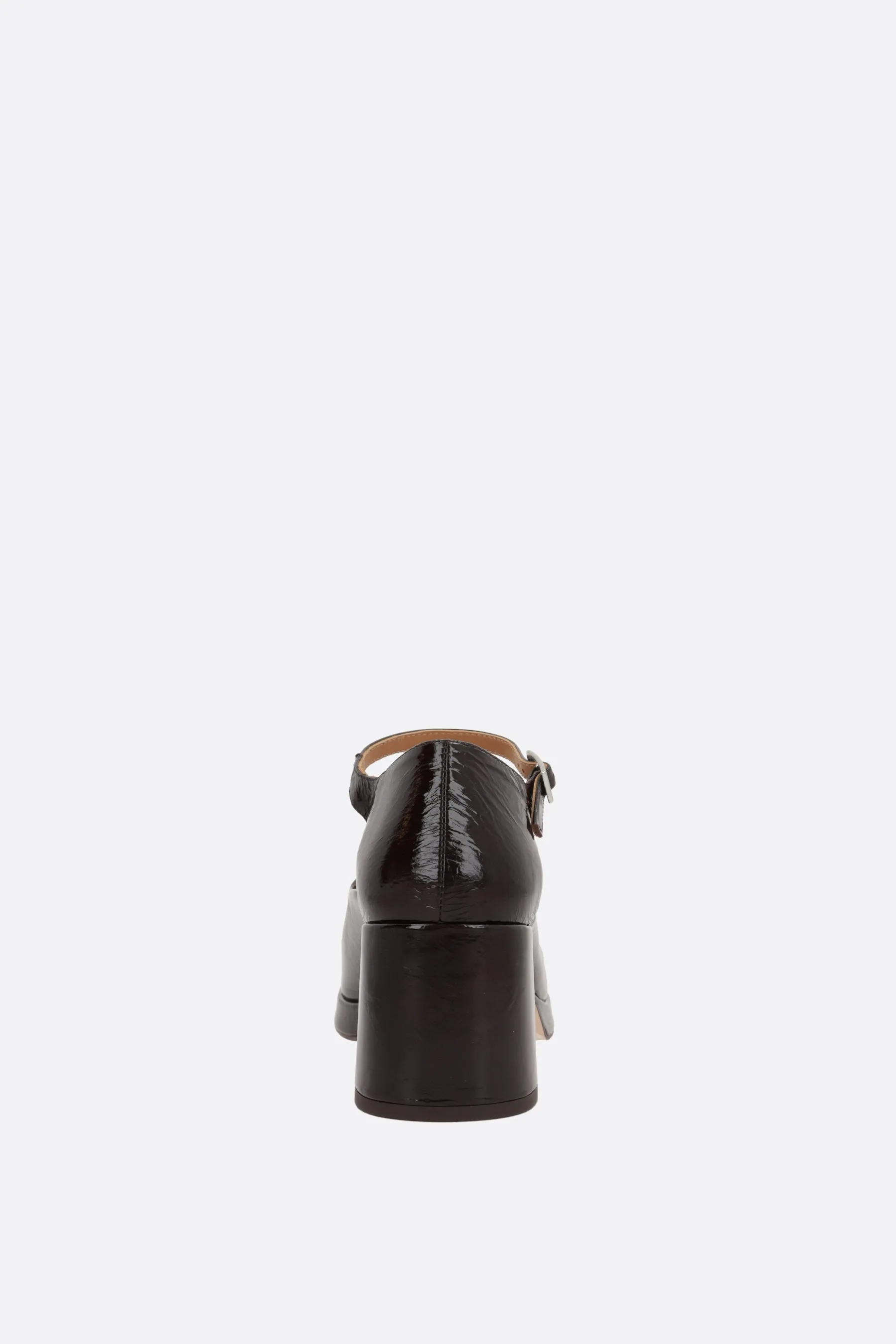 Yara cracked leather mary-jane pumps