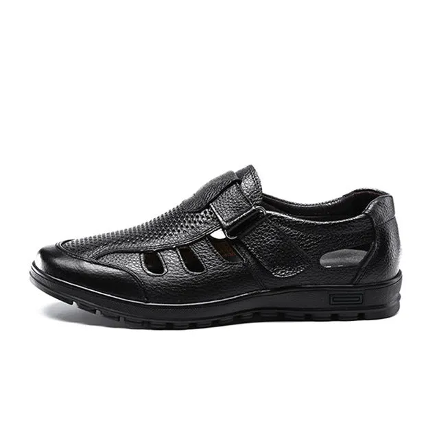 YWEEN men's sandals genuine leather sandals outdoor casual men leather sandals
