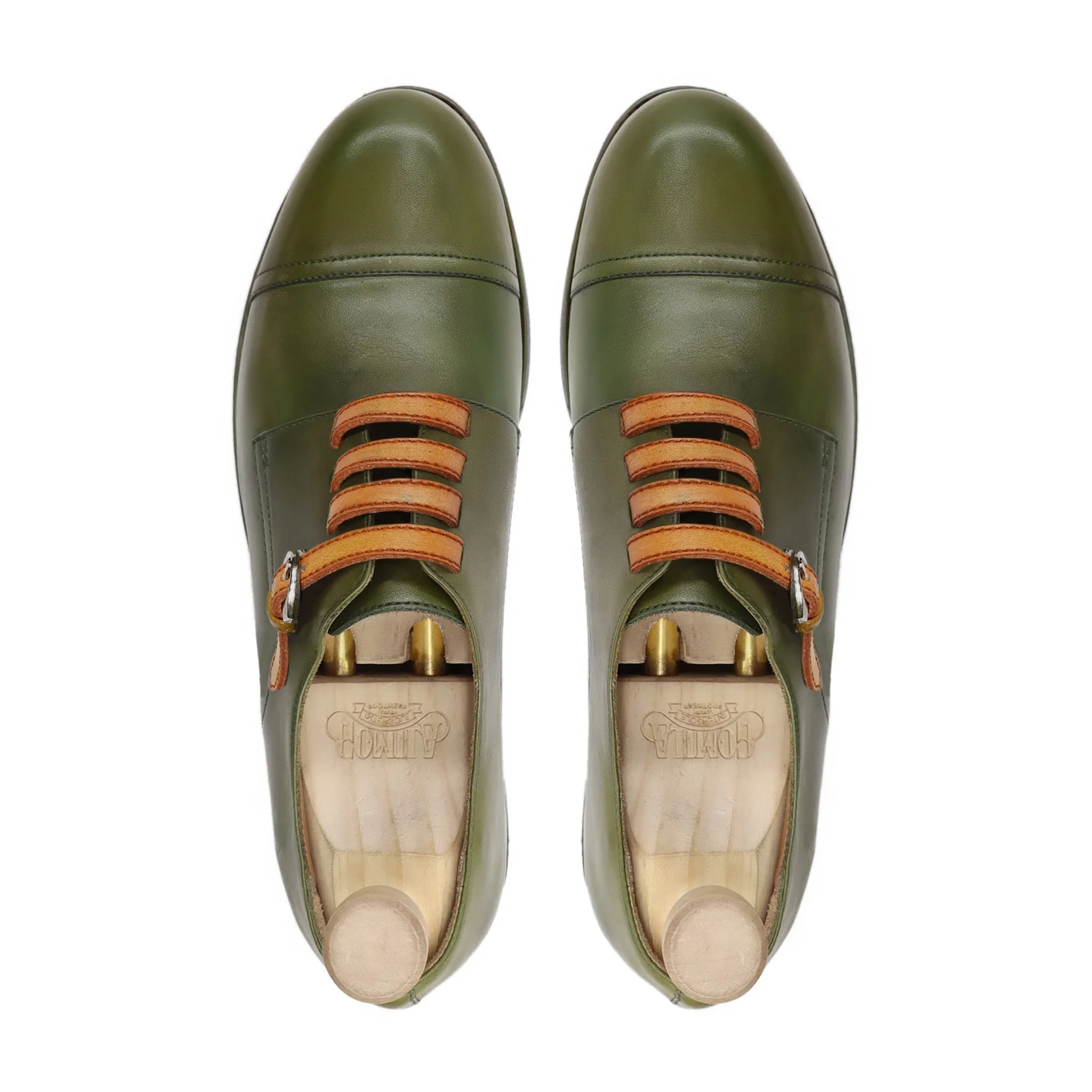 Zabby - Men's Green Calf Leather Derby Shoe
