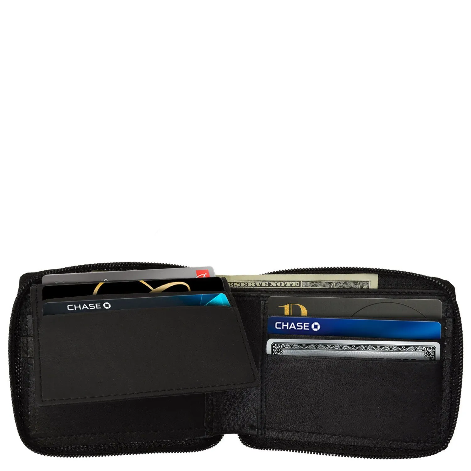 Zip-Around Premium Leather Wallet